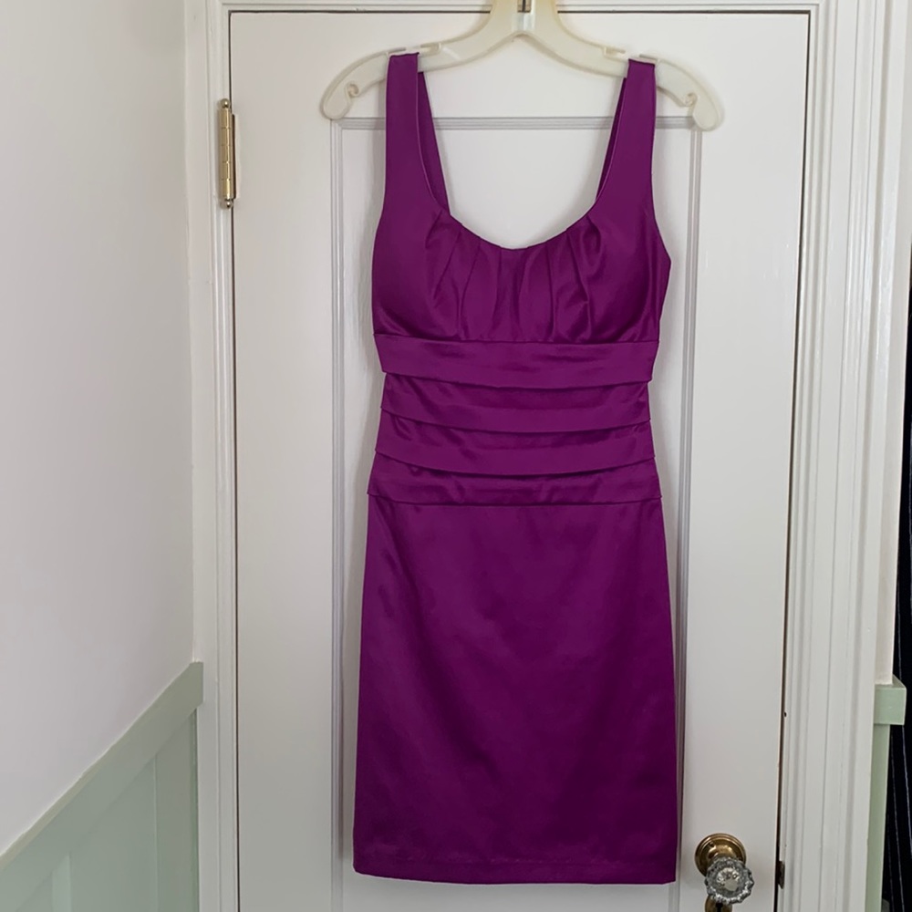 Plum purple shiny cocktail dress